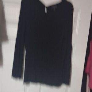 Absolutely Creative Worldwide Elegant Black Ribbed Long Sleeve Top Sz 2X $24